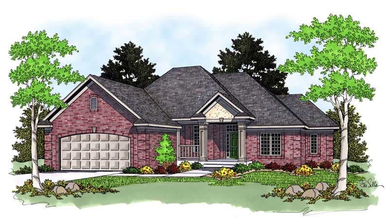 3-Bedroom, 1815 Sq Ft Ranch Home Plan - 101-1647 - Main Exterior