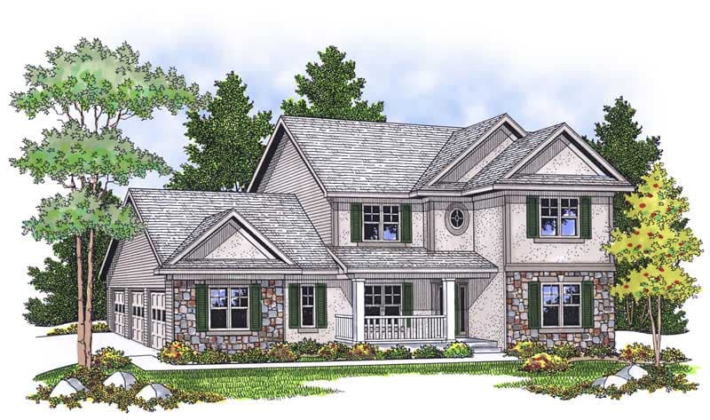 4-Bedroom, 2325 Sq Ft Country House Plan - 101-1651 - Front Exterior