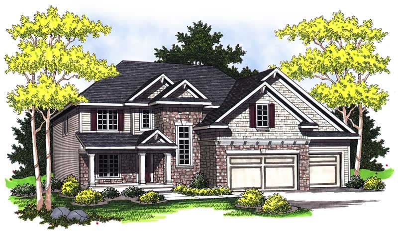 4-Bedroom, 2440 Sq Ft Craftsman Home Plan - 101-1668 - Main Exterior