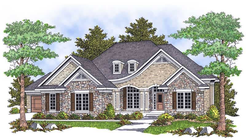 4-Bedroom, 3600 Sq Ft Ranch Home Plan - 101-1699 - Main Exterior