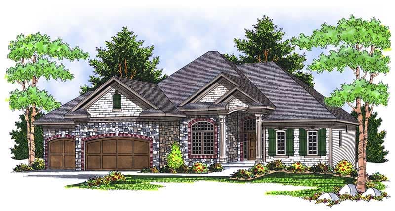 4-Bedroom, 3777 Sq Ft Country Home Plan - 101-1712 - Main Exterior