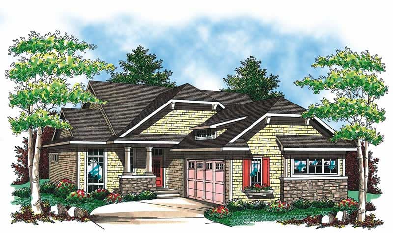 3-Bedroom, 1581 Sq Ft Craftsman House Plan - 101-1747 - Front Exterior