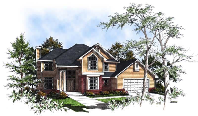 4-Bedroom, 2493 Sq Ft European House Plan - 101-1755 - Front Exterior