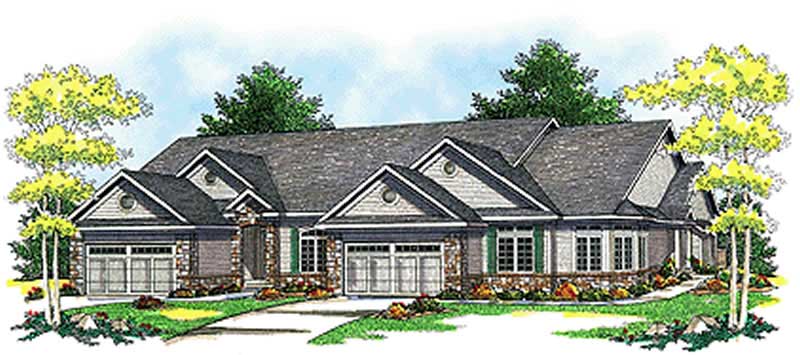 2-Bedroom, 5217 Sq Ft Multi-Unit Home Plan - 101-1778 - Main Exterior