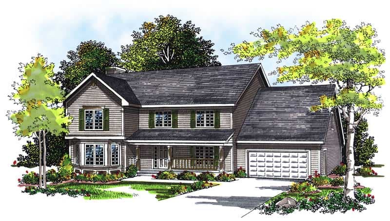 4-Bedroom, 2368 Sq Ft Country House Plan - 101-1802 - Front Exterior