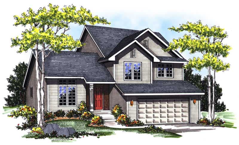 3-Bedroom, 1663 Sq Ft Country Home Plan - 101-1804 - Main Exterior