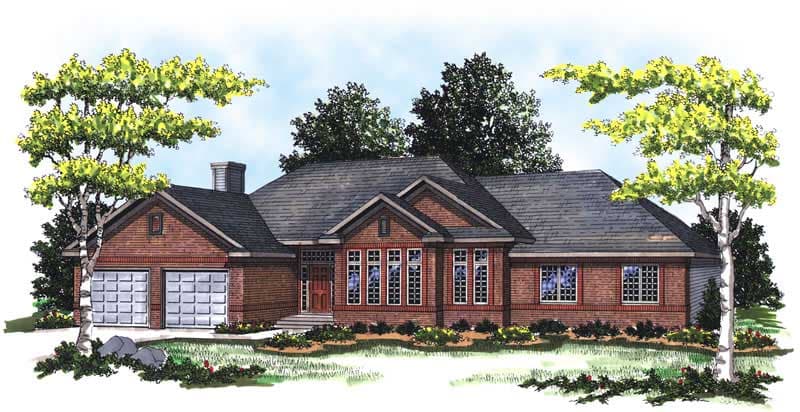 3-Bedroom, 2015 Sq Ft Ranch Home Plan - 101-1812 - Main Exterior