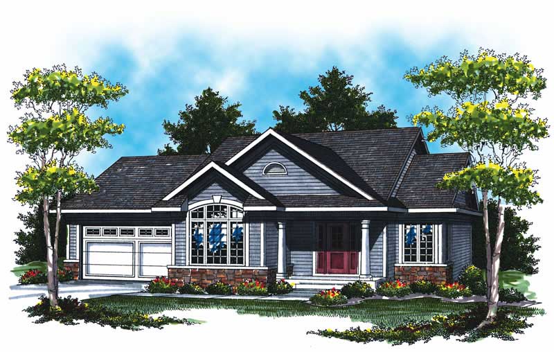 2-Bedroom, 1047 Sq Ft Mediterranean House Plan - 101-1871 - Front Exterior