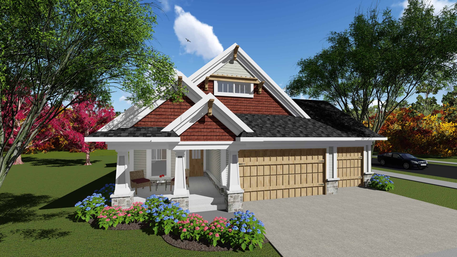2-Bedroom, 1364 Sq Ft Ranch Home Plan - 101-1901 - Main Exterior