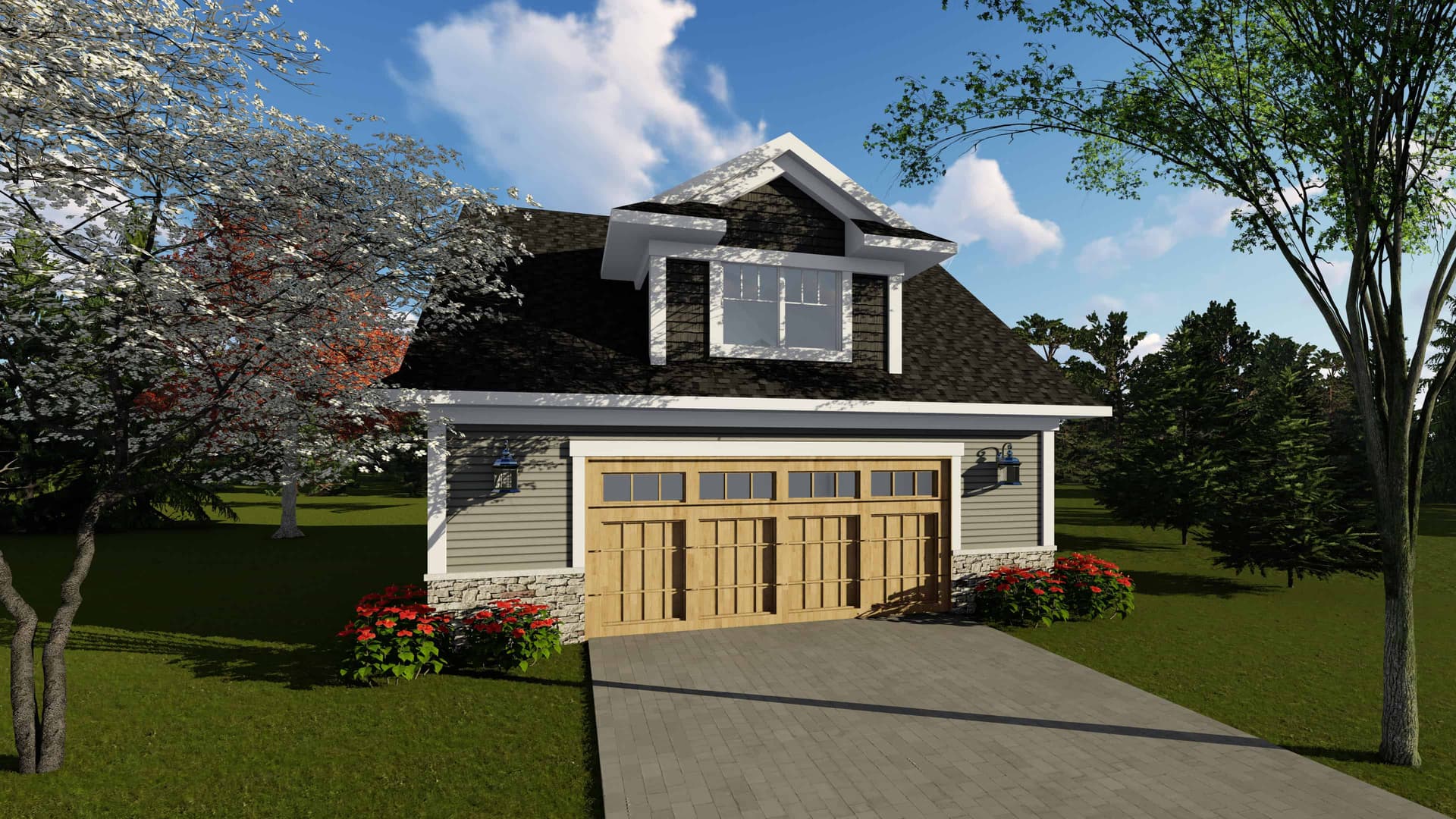 0-Bedroom, 1392 Sq Ft Garage House Plan - 101-2035 - Front Exterior