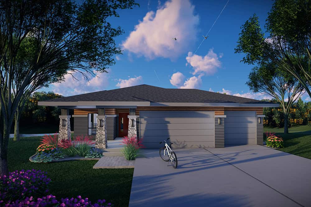 Prairie Home Plan - 4 Bedrms, 3 Baths - 2307 Sq Ft - #101-2064