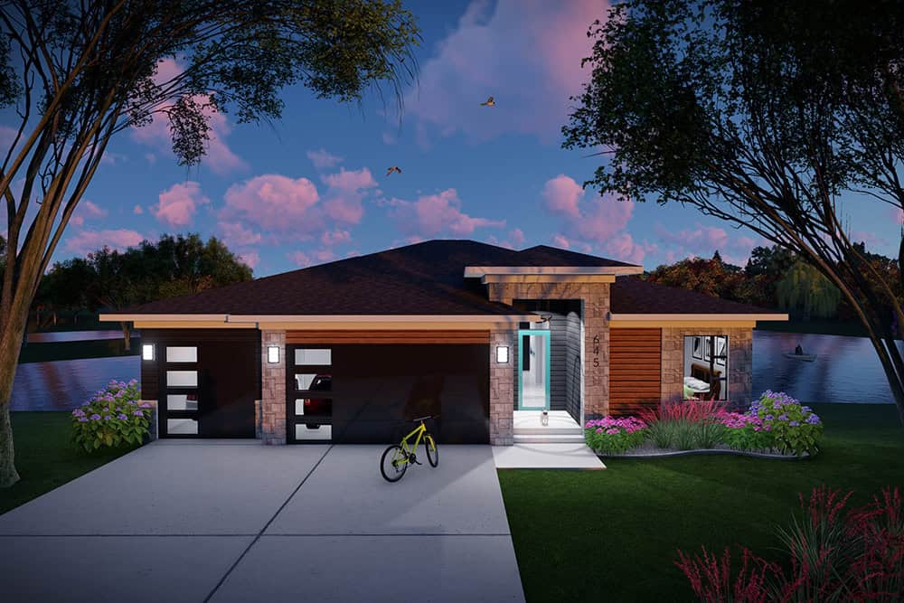 Prairie House Plan - 4 Bedrms, 3 Baths - 2556 Sq Ft - #101-2072