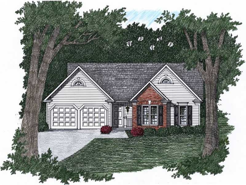 3-Bedroom, 1170 Sq Ft Ranch Home Plan - 102-1008 - Main Exterior