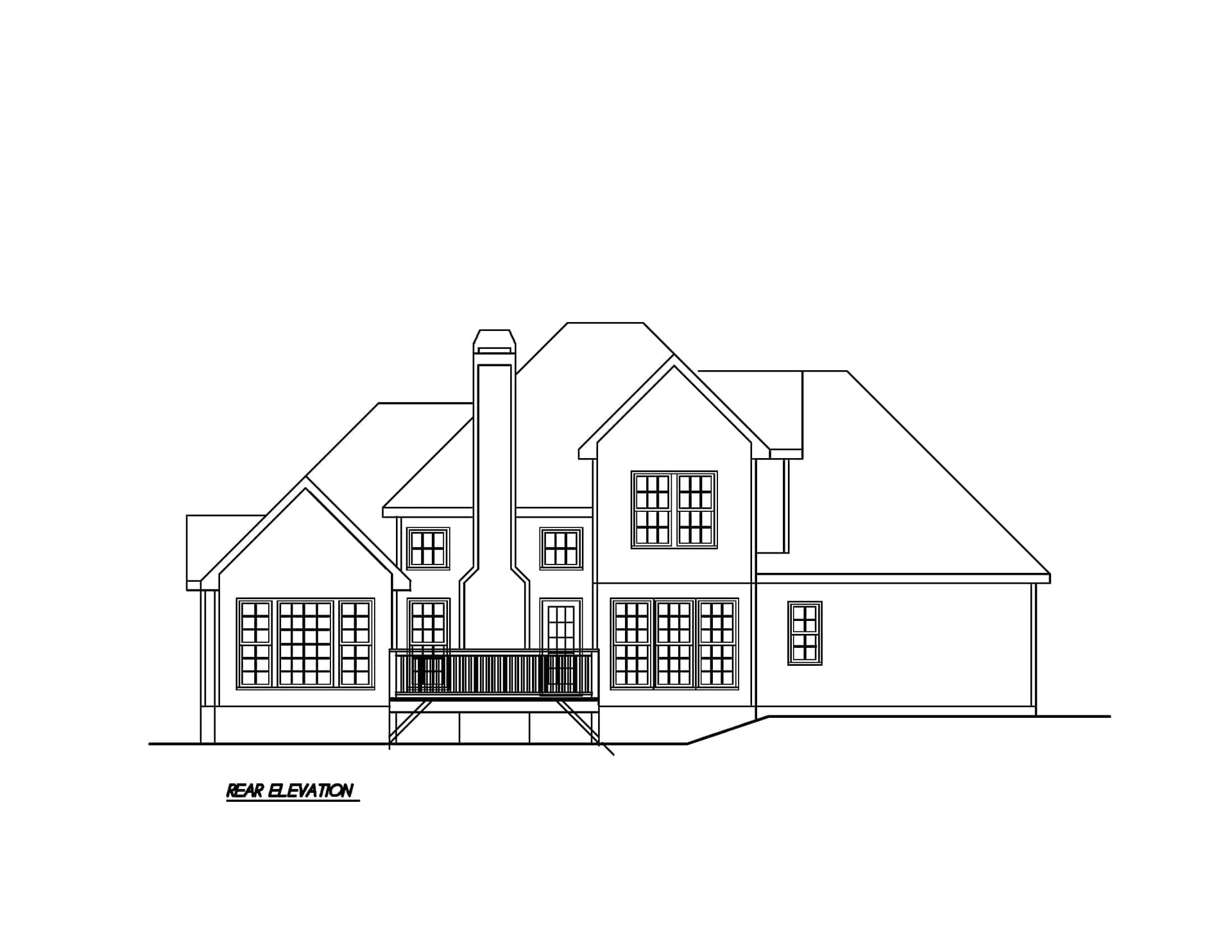 Home Plan Rear Elevation