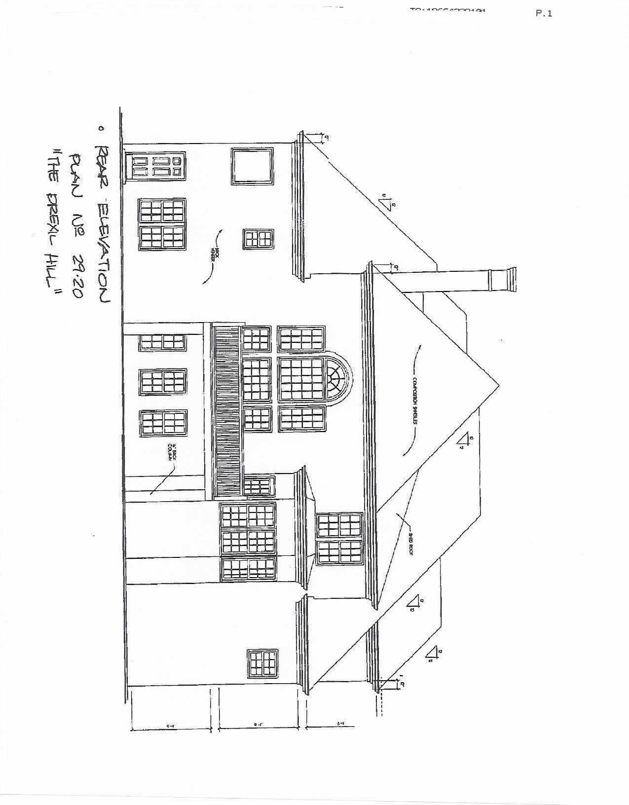 Home Plan Rear Elevation