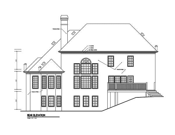 Home Plan Rear Elevation