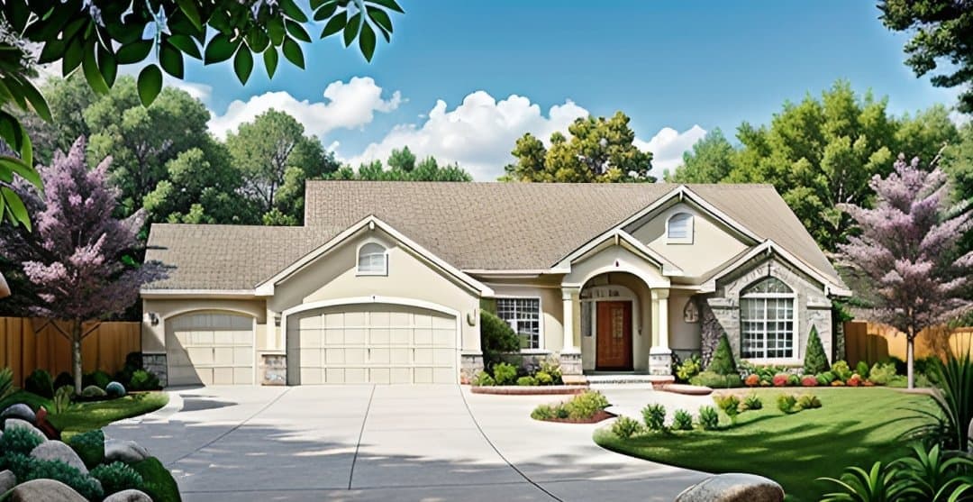 3-Bedroom, 1336 Sq Ft Ranch Home Plan - 103-1015 - Main Exterior