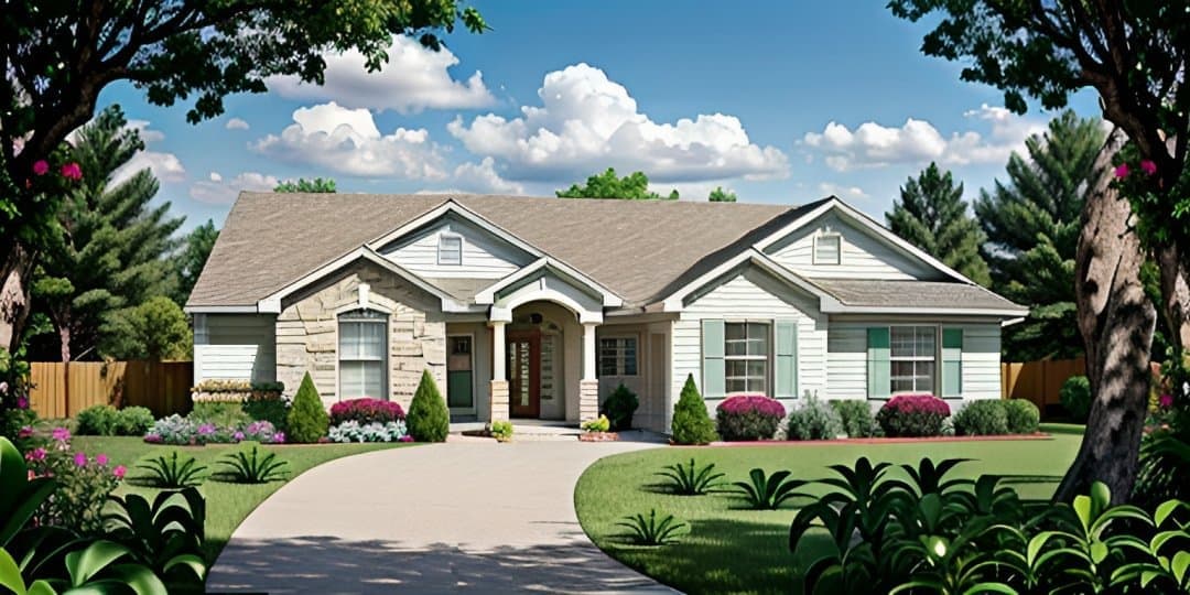 3-Bedroom, 1307 Sq Ft Ranch Home Plan - 103-1084 - Main Exterior