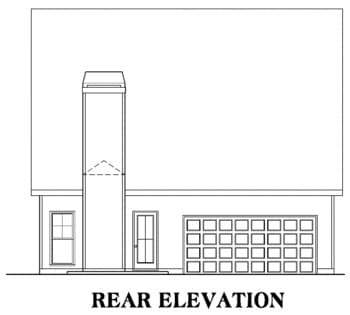 Home Plan Rear Elevation