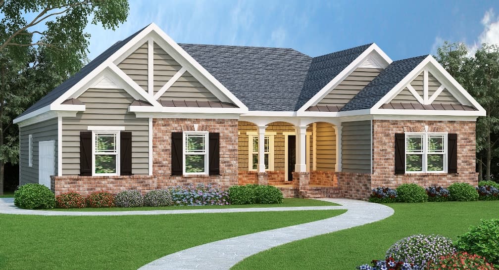 3-Bedroom, 1960 Sq Ft Ranch Home Plan - 104-1028 - Main Exterior