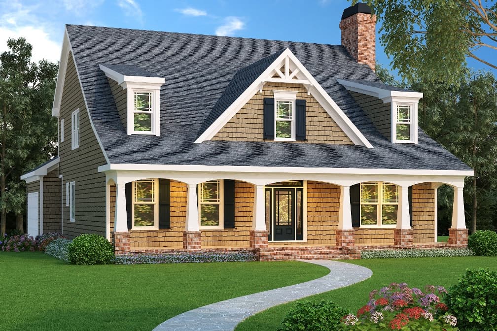 5-Bedroom, 3525 Sq Ft Cape Cod House Plan - 104-1084 - Front Exterior