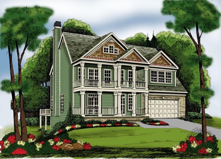 4-Bedroom, 2739 Sq Ft Craftsman House Plan - 104-1106 - Front Exterior