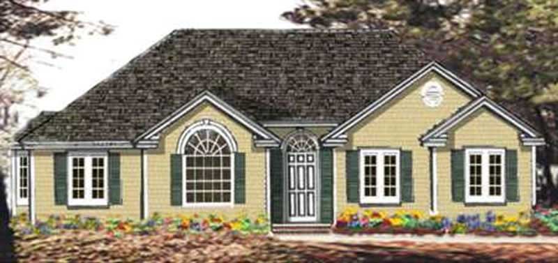 3-Bedroom, 1373 Sq Ft Ranch Home Plan - 105-1109 - Main Exterior