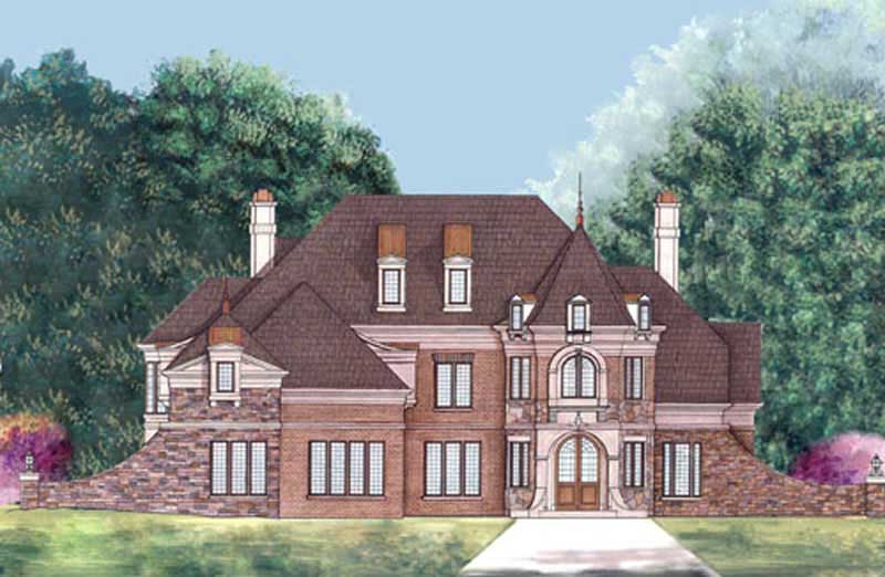 4-Bedroom, 3376 Sq Ft European House Plan - 106-1116 - Front Exterior