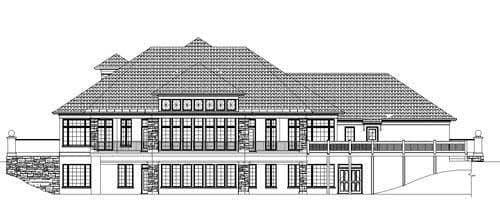 Home Plan Rear Elevation