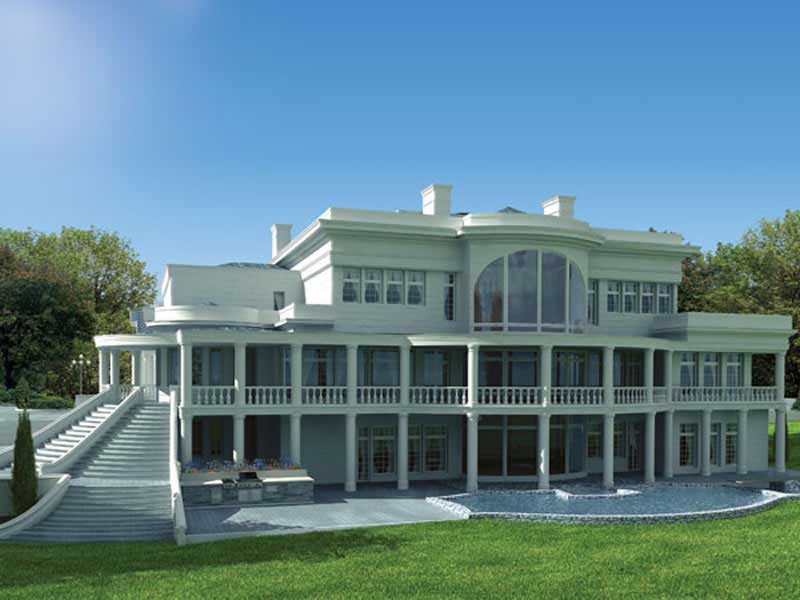 BACK VIEW OF THE BREAKERS HOUSE PLAN
