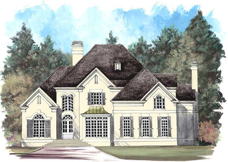 4-Bedroom, 3057 Sq Ft European House Plan - 106-1252 - Front Exterior