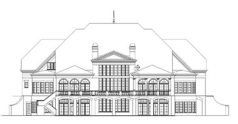 Home Plan Rear Elevation