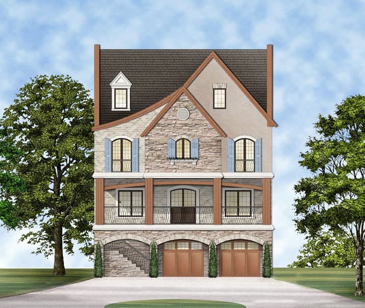 3-Bedroom, 2847 Sq Ft Luxury House Plan - 106-1316 - Front Exterior