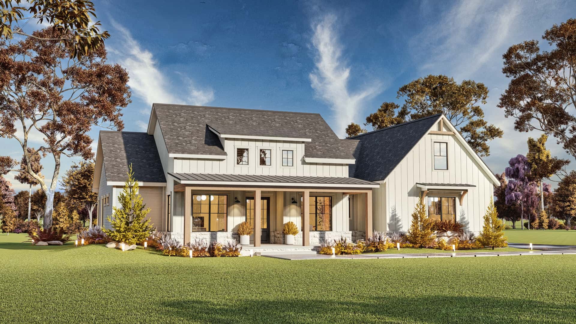 3-Bedroom, 2473 Sq Ft Modern Farmhouse Home Plan - 106-1341 - Main Exterior