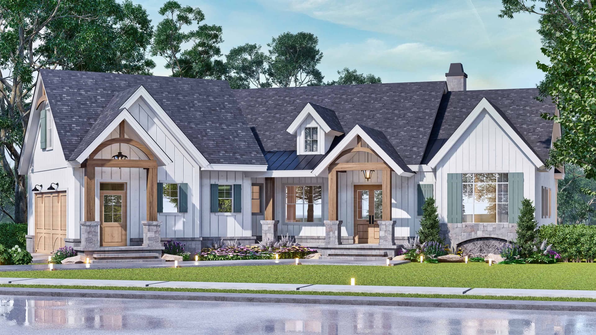 3-Bedroom, 2737 Sq Ft Modern Farmhouse Home Plan - 106-1344 - Main Exterior