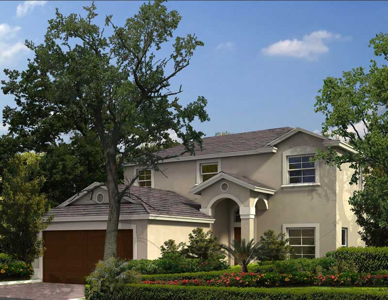 3-Bedroom, 1515 Sq Ft Mediterranean House Plan - 107-1034 - Front Exterior