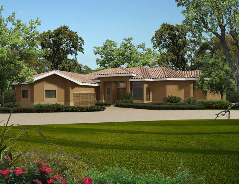 2-Bedroom, 3174 Sq Ft Contemporary House Plan - 107-1048 - Front Exterior