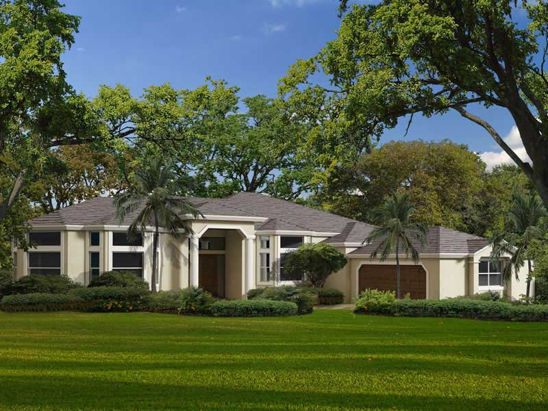 3-Bedroom, 2521 Sq Ft Mediterranean Home Plan - 107-1063 - Main Exterior
