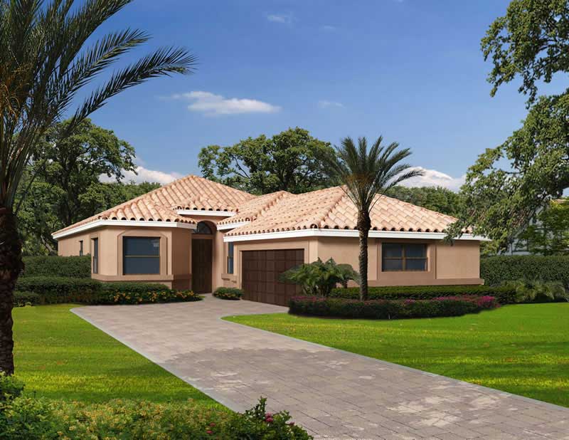 3-Bedroom, 2251 Sq Ft Mediterranean House Plan - 107-1067 - Front Exterior