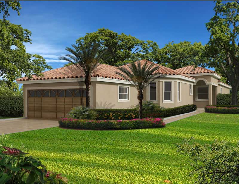 3-Bedroom, 3171 Sq Ft Florida Style Home Plan - 107-1098 - Main Exterior