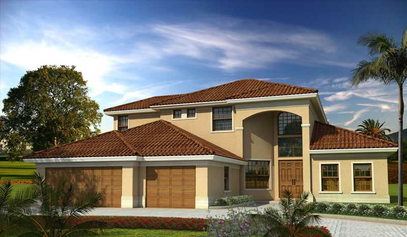 3-Bedroom, 3267 Sq Ft Mediterranean House Plan - 107-1110 - Front Exterior