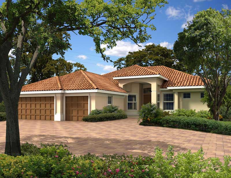 3-Bedroom, 2895 Sq Ft Mediterranean House Plan - 107-1113 - Front Exterior