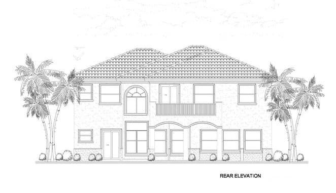 Home Plan Rear Elevation