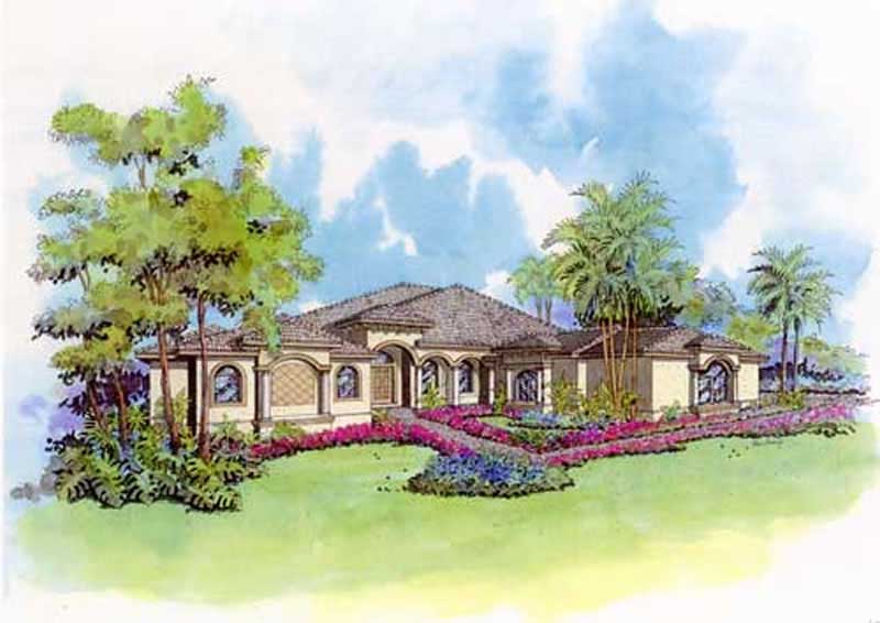 4-Bedroom, 4253 Sq Ft Mediterranean Home Plan - 107-1137 - Main Exterior