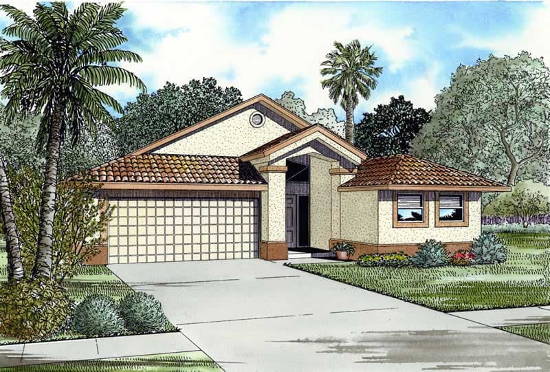 4-Bedroom, 1825 Sq Ft Mediterranean House Plan - 107-1139 - Front Exterior