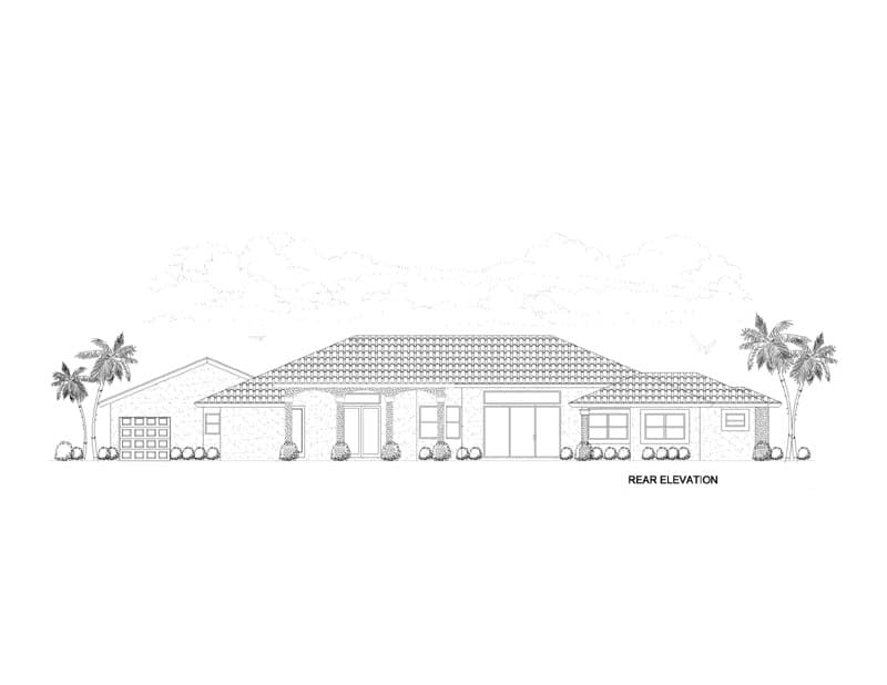 Home Plan Rear Elevation