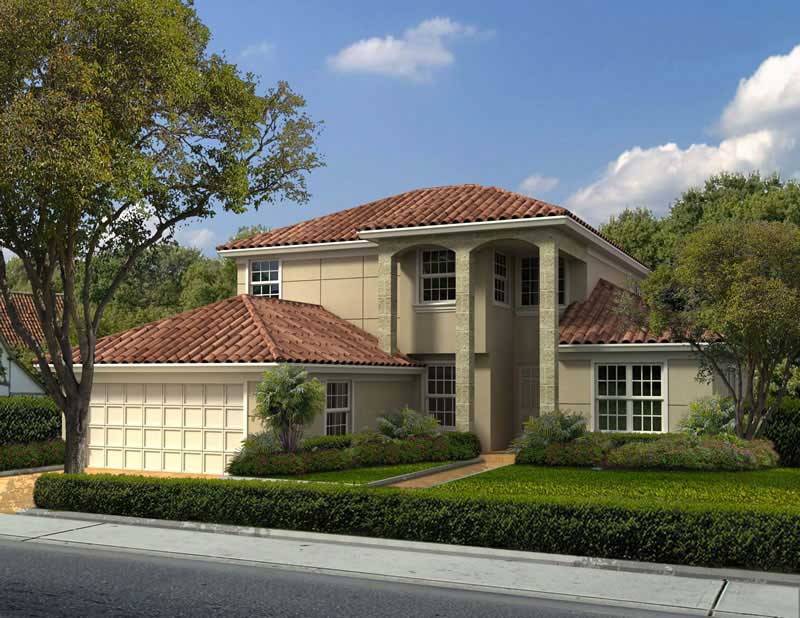 4-Bedroom, 3038 Sq Ft Mediterranean House Plan - 107-1154 - Front Exterior