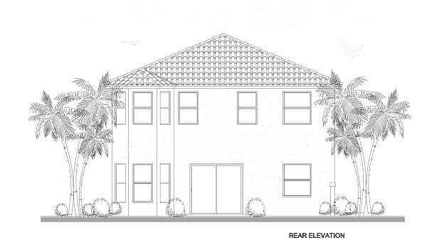 Home Plan Rear Elevation