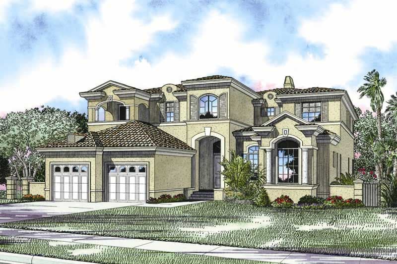 5-Bedroom, 5056 Sq Ft Mediterranean House Plan - 107-1173 - Front Exterior