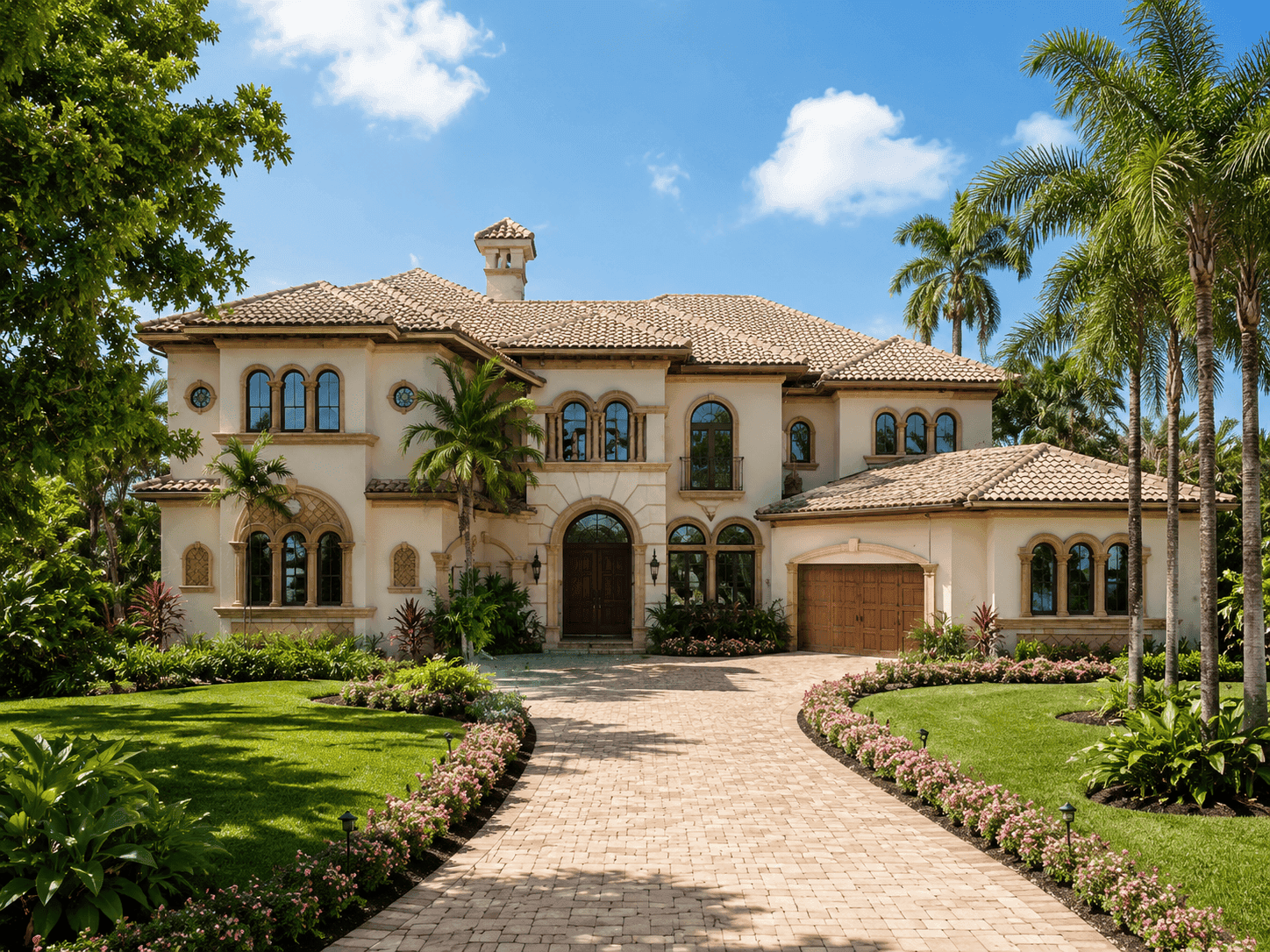 Front elevation of Mediterranean home (ThePlanCollection: House Plan #107-1196)
